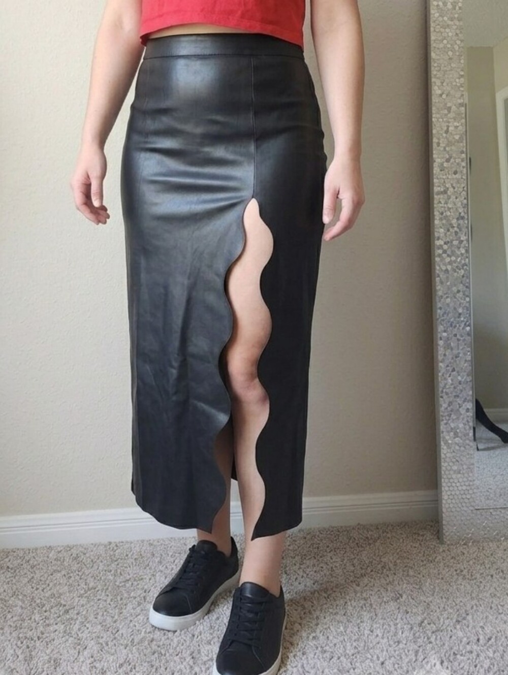 SHEIN Black Maxi Skirt with Side Slit